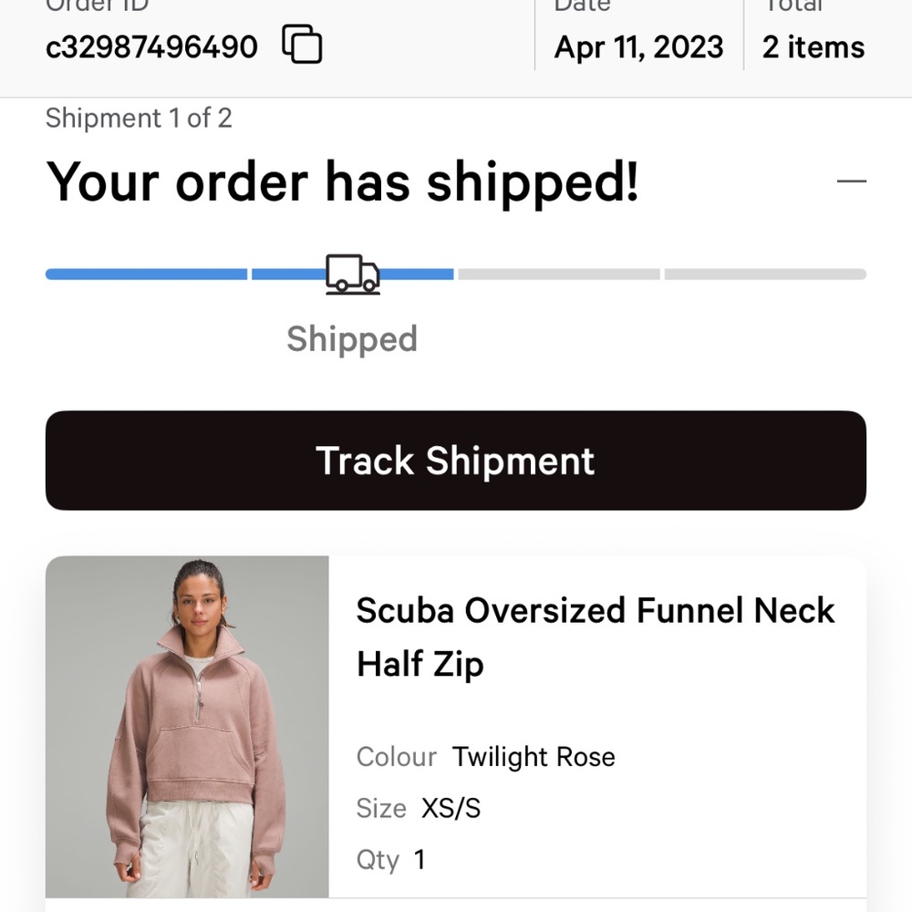 Lululemon oversized scuba funnel neck